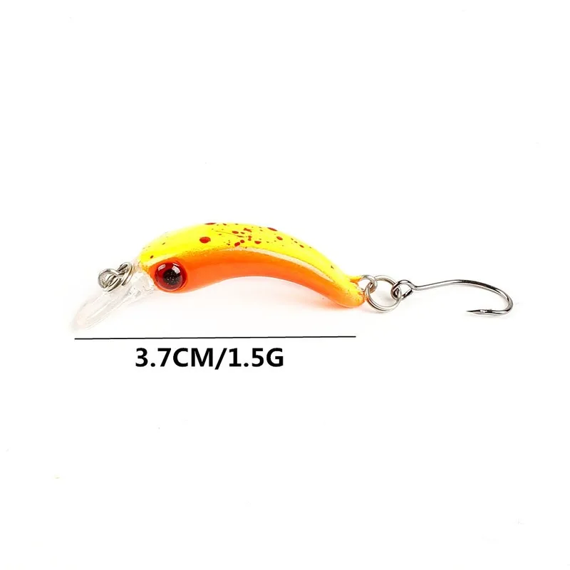 Mini Minnow Wobblers anzuelos triangulares peces Popper aparejos de lubina 3,7 cm/1,5g Señuelos de pesca Crankbait cebo de plástico duro