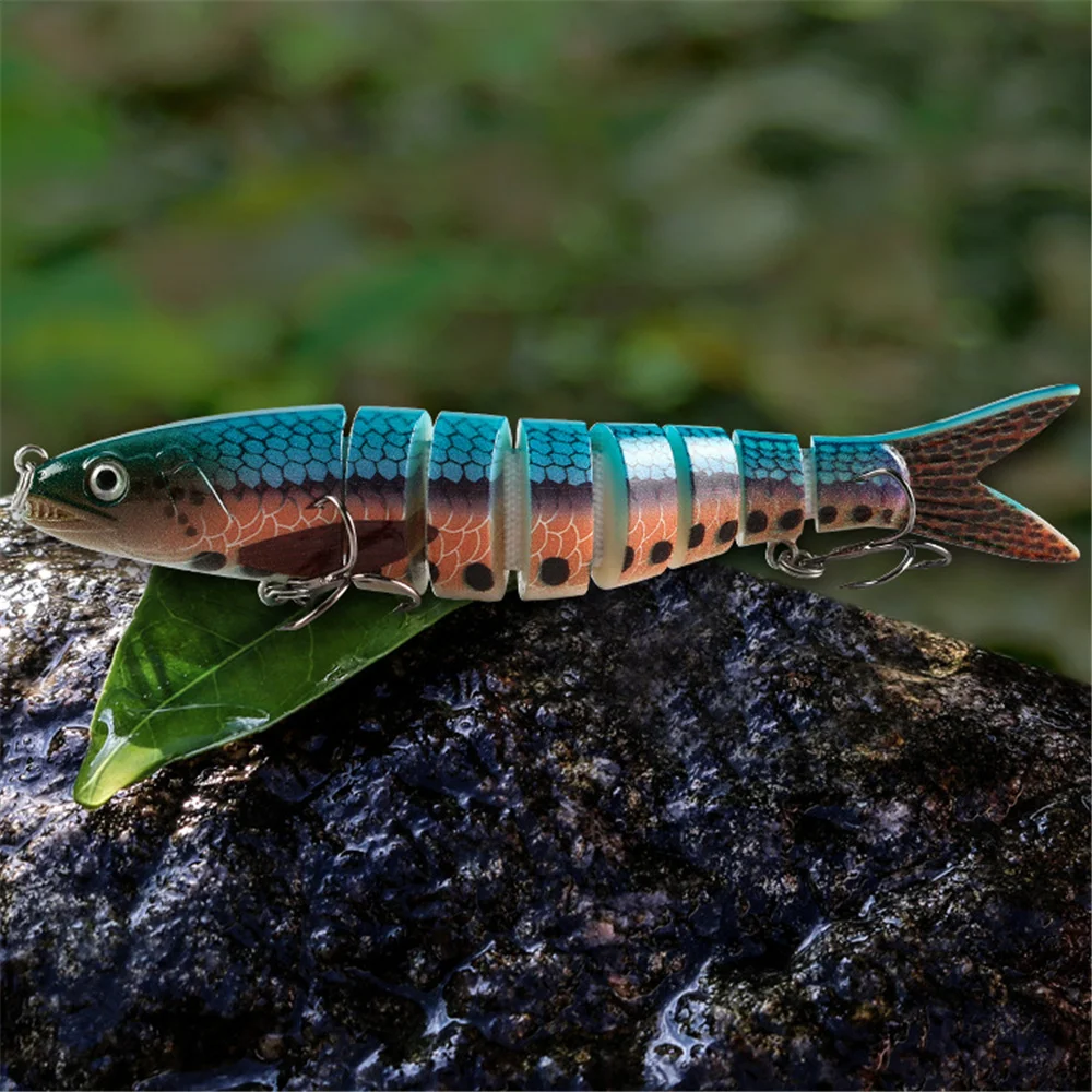 Señuelo de pesca de 8 segmen, 13,5 cm, 20g, Wobbler hundido articulado para Lucio, Swimbait, Crankbait, trucha, lubina, accesorios de pesca, aparejos de cebo - imagen 5