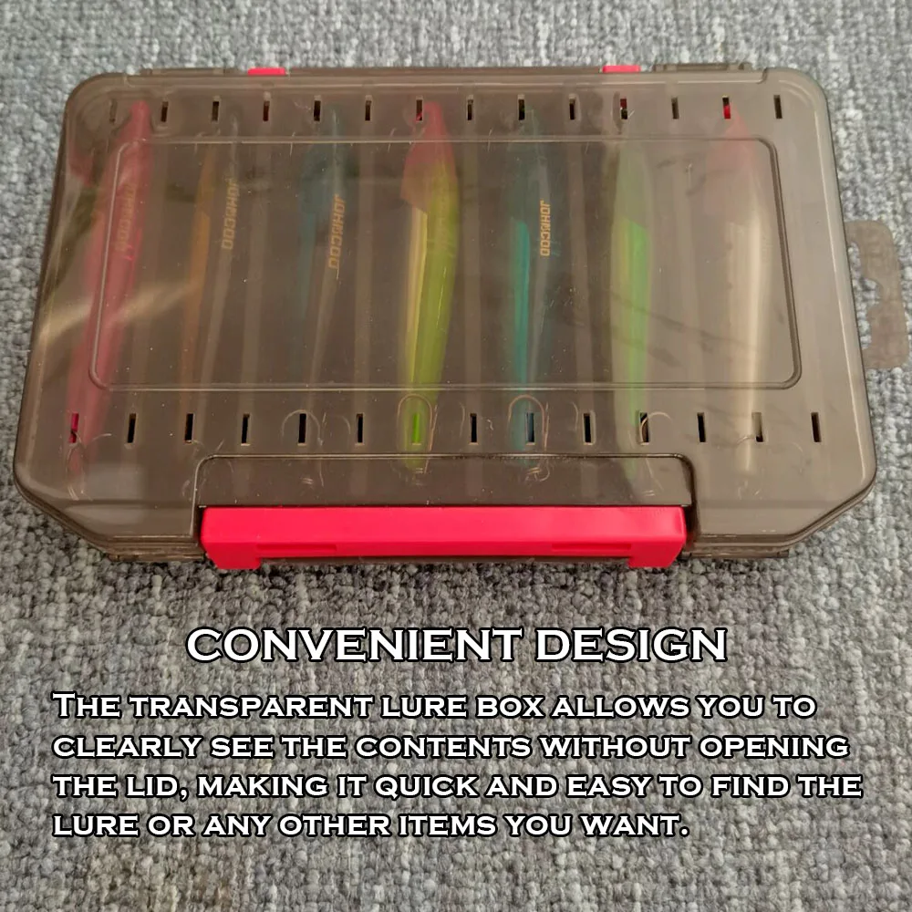 ATUENO-caja de pesca de doble cara, 14/12 compartimentos, resistente al agua, organizador de almacenamiento de anzuelos y carpas - imagen 2