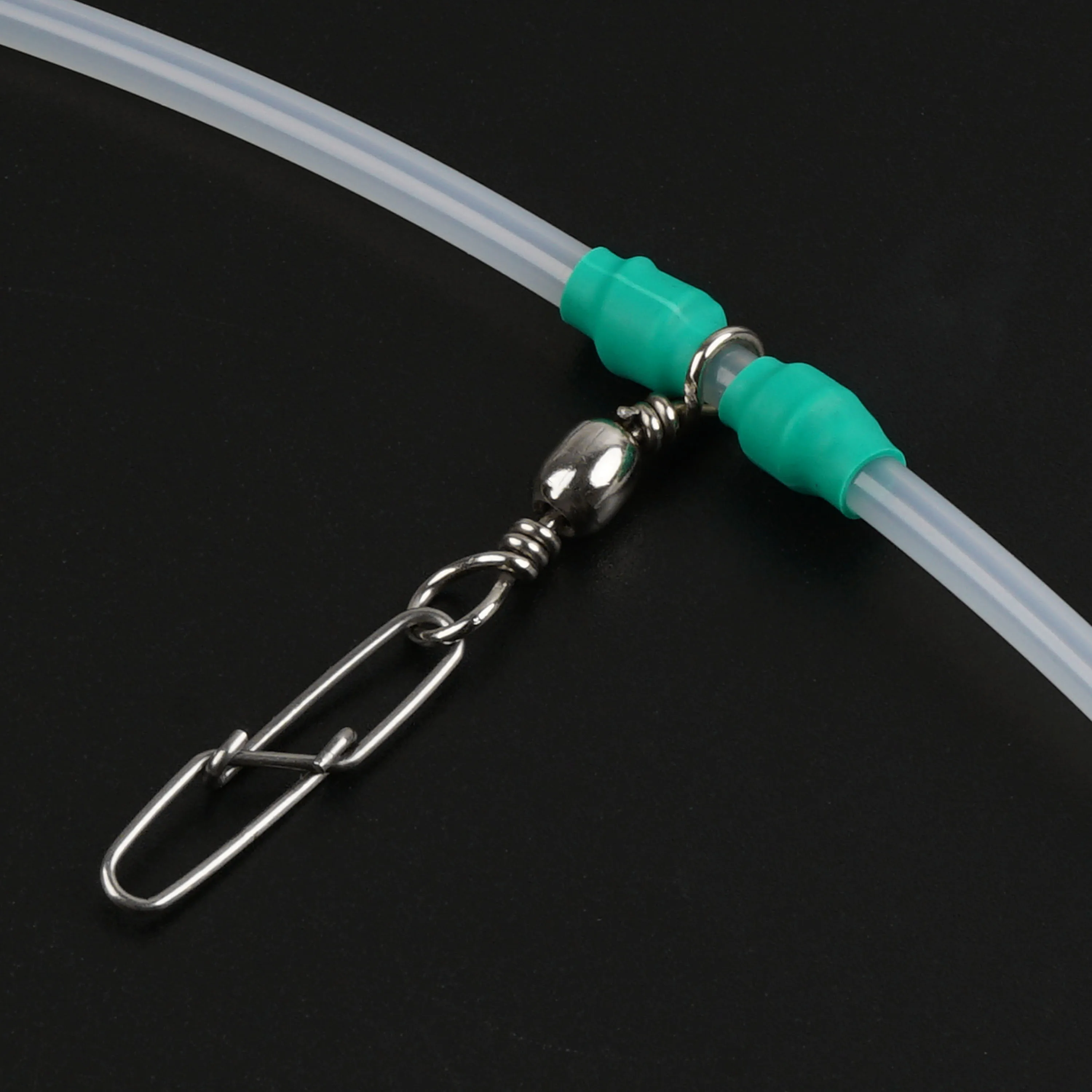 Mangas de pluma alimentadora antienredos para pesca, tubo de línea cruzada de 20 piezas con conector de broches giratorios de barril para latón - imagen 5