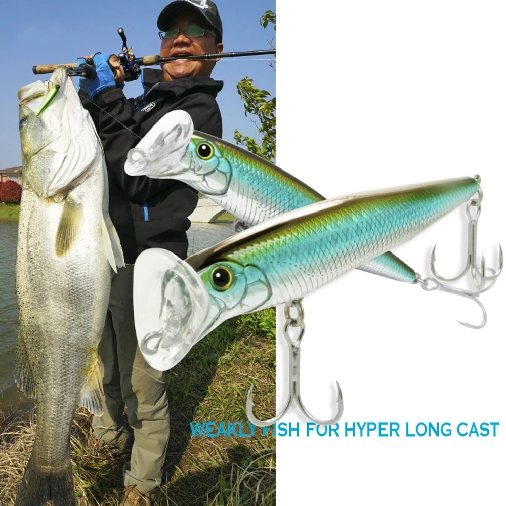 Volin-señuelo de pesca Artificial de hundimiento, cebo duro de 80mm y 2020g, con 2 anzuelos triples, para agua dulce y de mar, 1 unidad, 19,5 - imagen 3