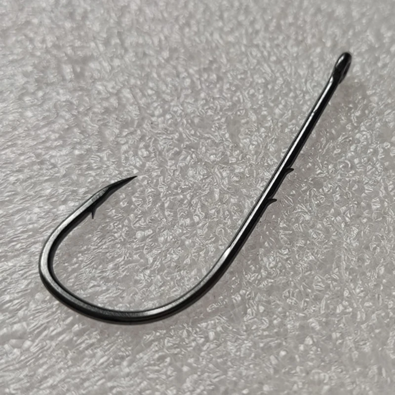 Venta al por mayor anzuelo de Pesca 500 Uds Baitholder ojos mango largo negro púas agua salada Pesca en mar accesorios de anzuelo comercial Pesca - imagen 4