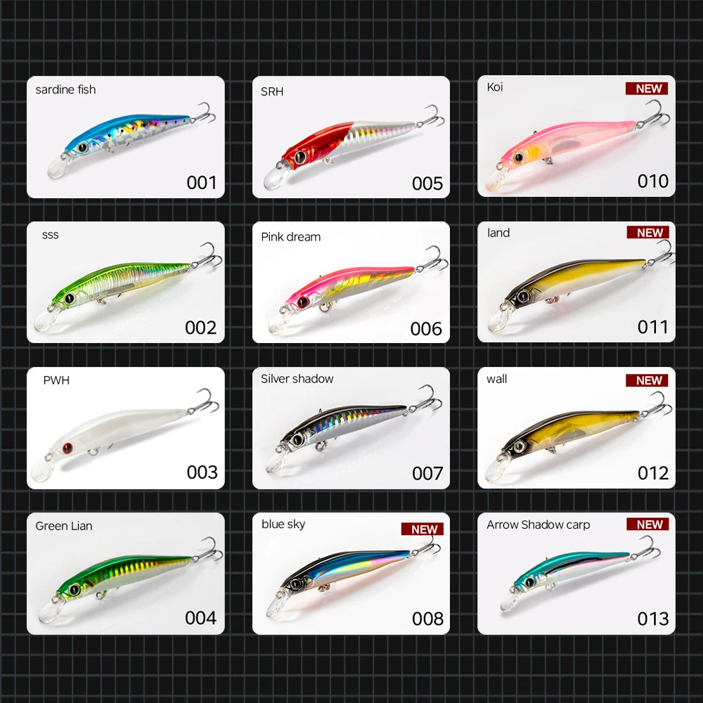 Hunthouse artista minnow señuelo de pesca 70/80mm 7/8,5g duro hundimiento minnow señuelo negro minow jerkbait leurre truite pesca señuelo - imagen 5