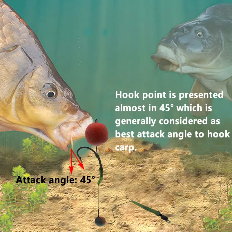 Aparejos de pelo de Pesca de carpa, 6 piezas, anzuelo de Pesca de carpa listo para usar, tamaño 2 #4 #6 #8, accesorios de equipo de aparejos de Pesca - imagen 5