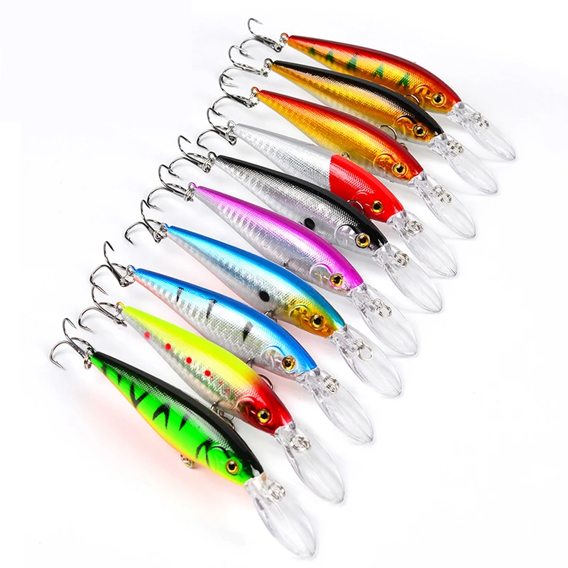 Minnow-SEÑUELOS duros de pesca, 11,5 cm, 10,5g, Wobbler Isca, Crankbait de plástico Artificial, 10 colores, cebos, aparejos de pesca, envío directo - imagen 3