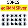 50pcs 6MM Silver