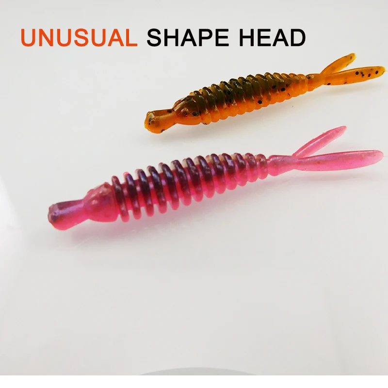 ESFISHING-SEÑUELOS DE gusano para Pesca, cebos blandos de silicona Artificial, cola de carretilla, remolque de 62mm, alta calidad - imagen 2