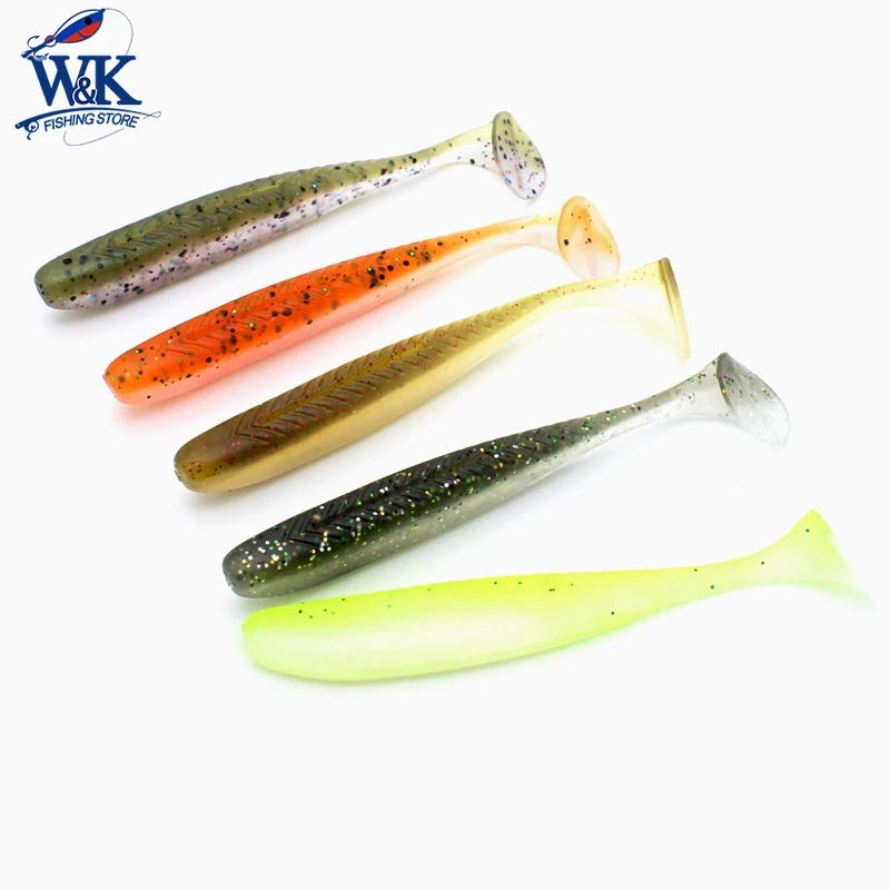 WK-Señuelos de Pesca suaves, 12 piezas, 3 pulgadas, Mini paleta de cola de sábalo para perca, pez gato, Bluegill, Rockfish, cebo suave, Easy Shinner - imagen 5