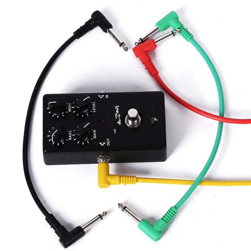 6 unids/set colorido 15 cm/30 cm Cables de Audio de guitarra eléctrica blindados de bajo ruido cables 1/4 Cable de conexión de Pedal de efecto de ángulo recto - imagen 5