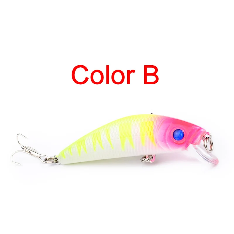 Señuelo de Pesca Minnow de 58mm y 7,9g, anzuelo duro Topwater Wobbler Jig Bait Crankbait, aparejos de Pesca de lubina a rayas, 1 unidad - imagen 3