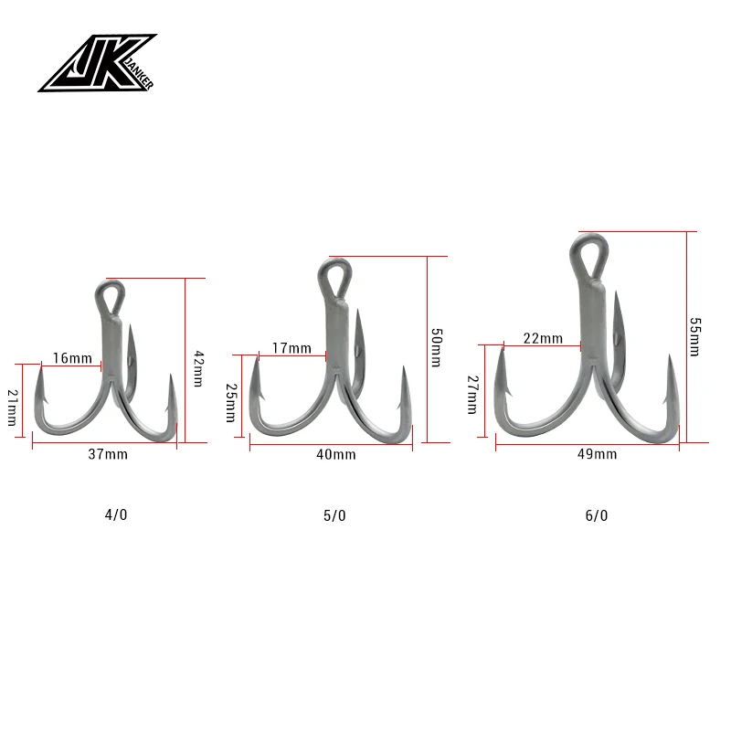 Anzuelos triples JK GT-R77 7X para pesca de mar - imagen 4