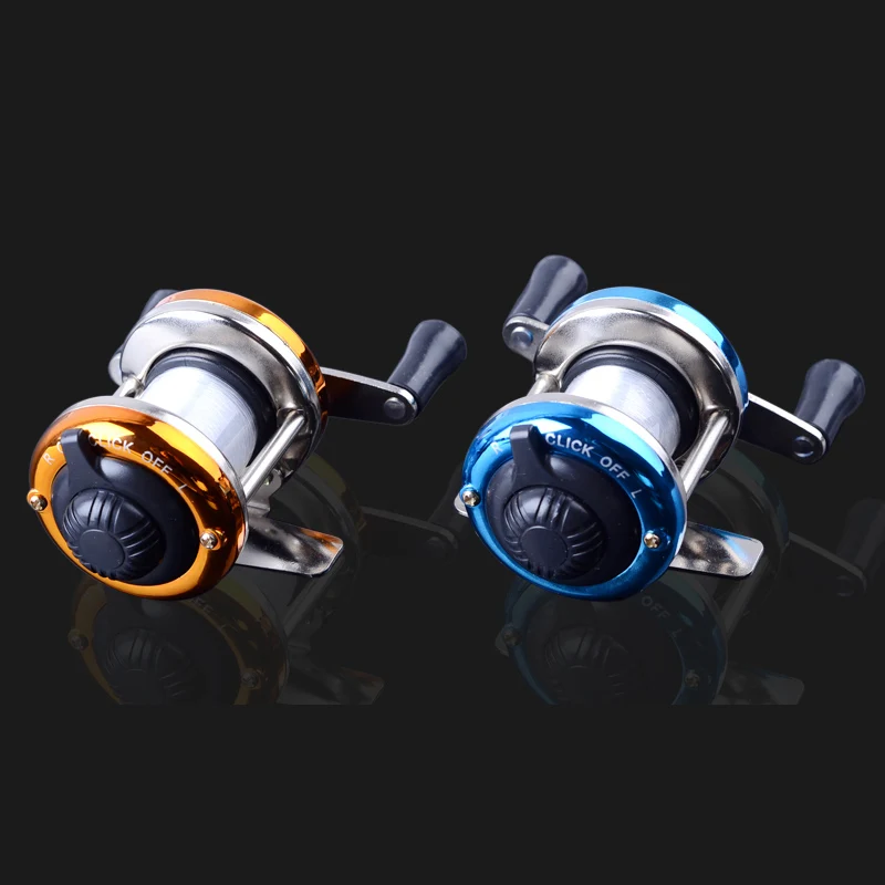 Mini carrete giratorio de Metal para pesca en hielo, rueda de agua de pescado, carrete de fundición de cebo, rueda de pesca giratoria con líneas - imagen 4
