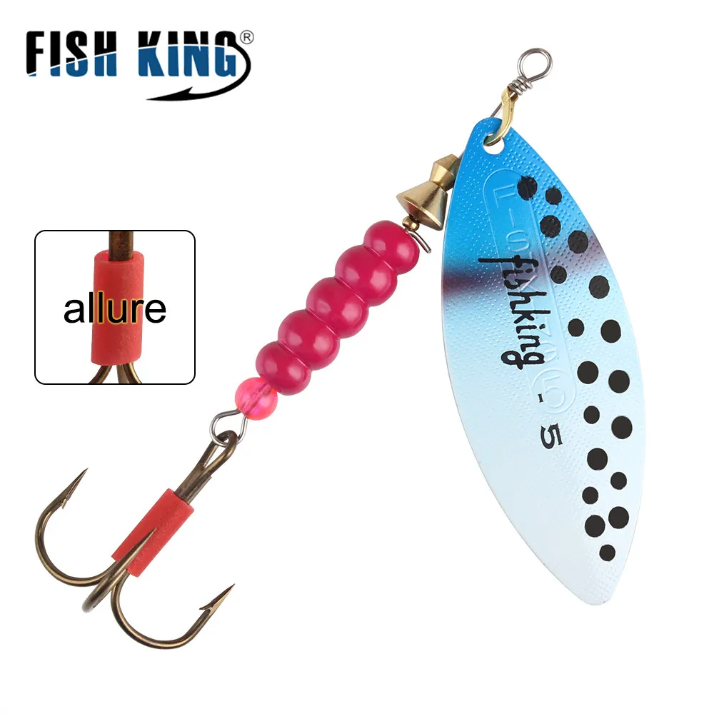 FISH KING 2 Color 0 # -5 # Señuelos de lubina con cuchara dura, cebo giratorio con anzuelos triples de acero con alto contenido de carbono para pesca de Lucio - imagen 4