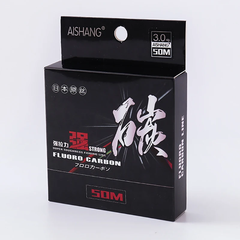 Línea de Pesca de fluorocarbono 100% súper fuerte de 50M, línea líder de fibra de carbono, línea de hundimiento de sal, línea de Pesca multifilamento - imagen 5