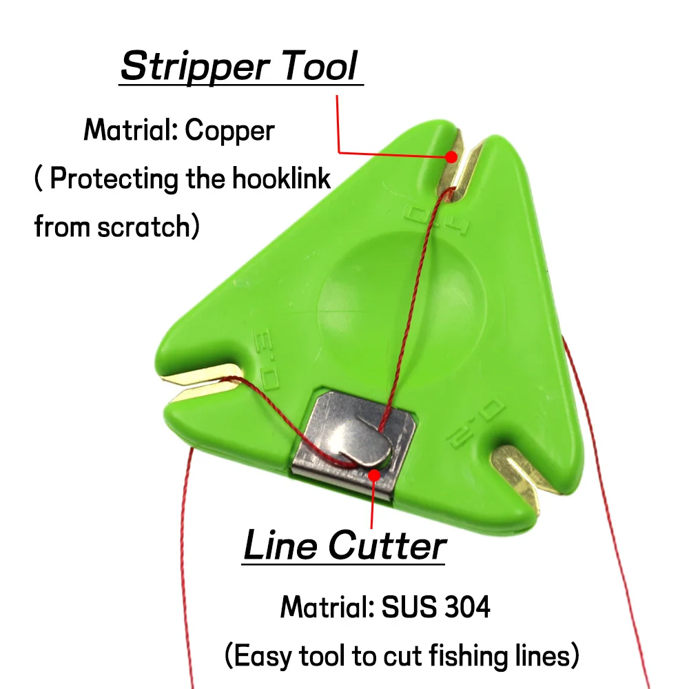 Bimoo-Herramienta de pesca de carpa, cortador de línea, pelador de anzuelos recubierto para aparejo de pelo, accesorios portátiles, naranja y verde, 1 ud. - imagen 4