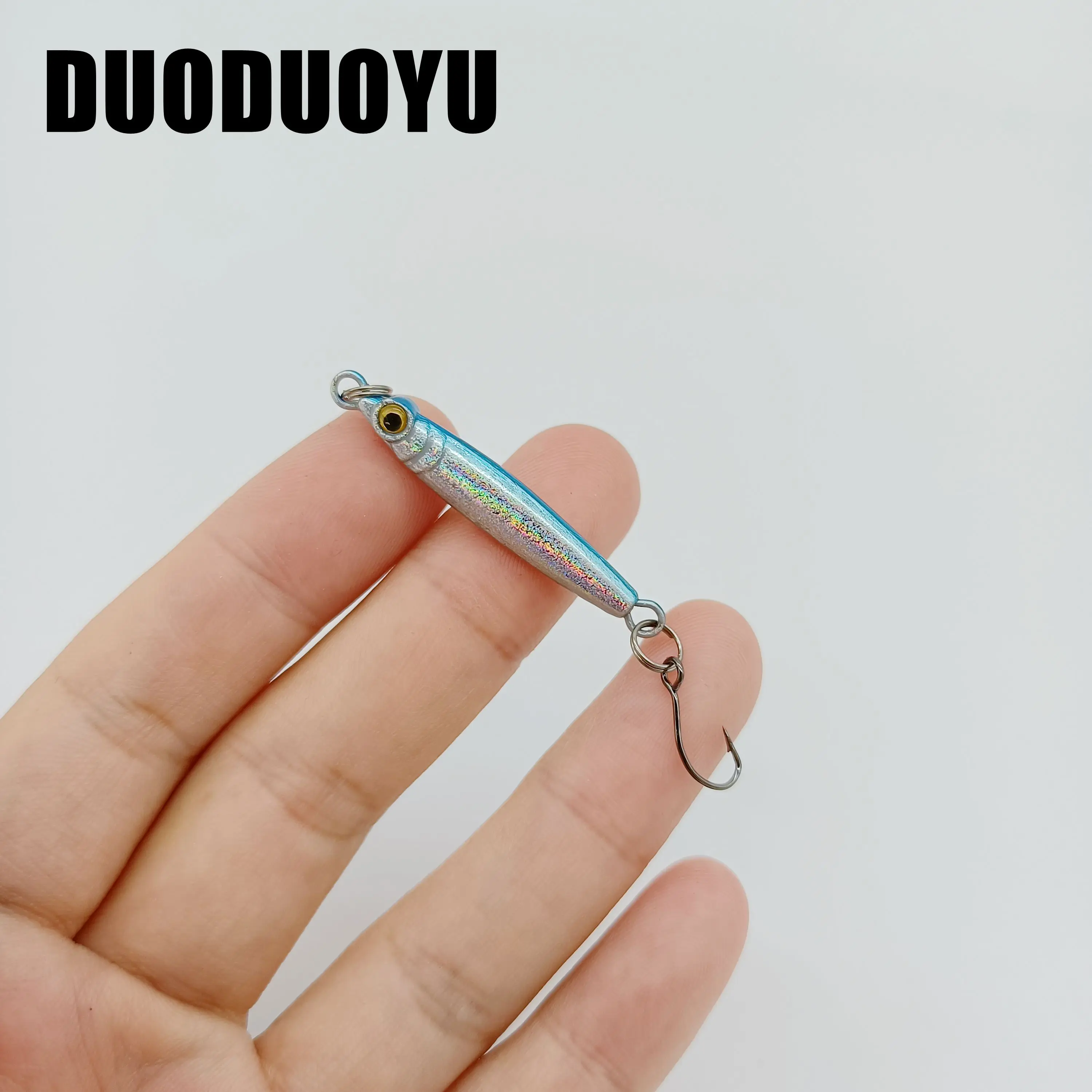 DUODUOYU 5 unids/lote Micro plantilla de Metal cuchara señuelo de Pesca 3g/5g Mini pescado pequeño con un solo anzuelo cebo de Pesca de lubina Pesca