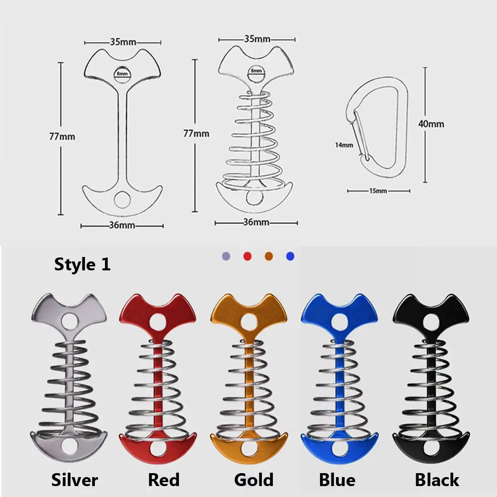 Herramienta ajustable con hebilla para toldo de exterior, estacas de carpa, ganchos de primavera, ancla de espina de pescado, clavos fijos para tienda de campaña - imagen 4