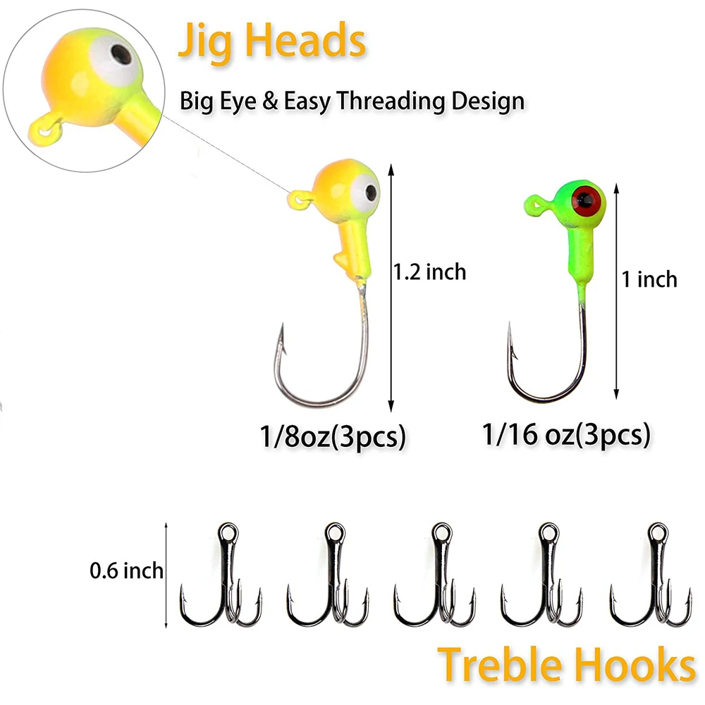 Kit de accesorios de pesca, 203 unids/caja que incluye anzuelos, pesas, señuelos giratorios, anzuelos de cabeza, juntas tóricas, aparejos de pesca - imagen 3