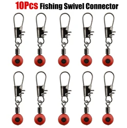 Clip conector giratorio con espaciadores para aparejos de pesca