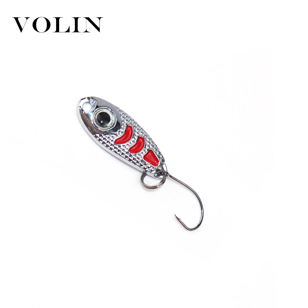 VOLIN-cuchara de pesca de 1,5g, 2,5g, 3,5g, señuelo de cuchara de trucha, cebo giratorio de pesca con un solo gancho para agua dulce, 5 uds. - imagen 2