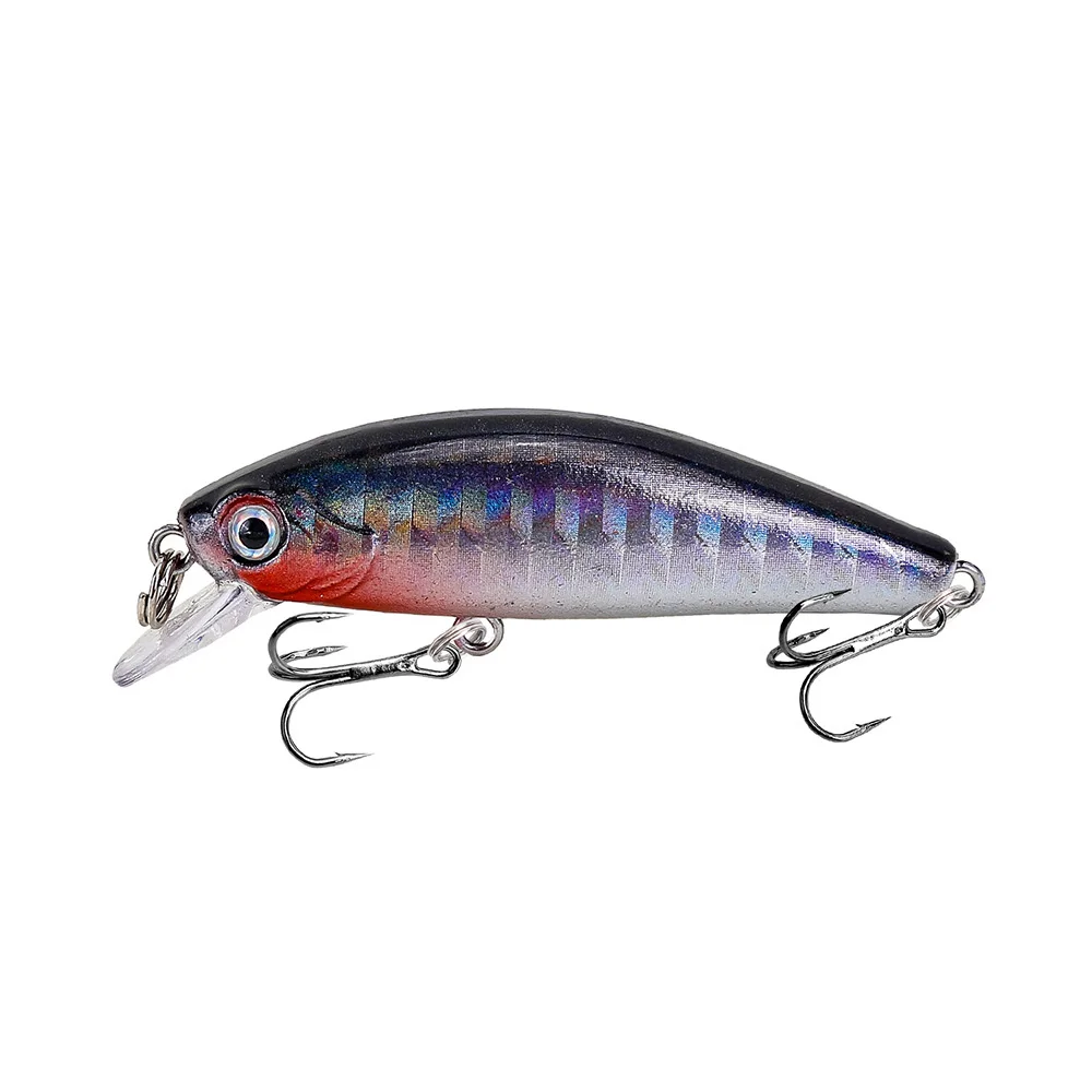 Señuelos de Pesca de pececillos de plástico láser, cebos duros artificiales de hundimiento, ojos 3D, 65mm, 5,5g, Crankbait japonés, Isca Bass, carpa, 1 pieza