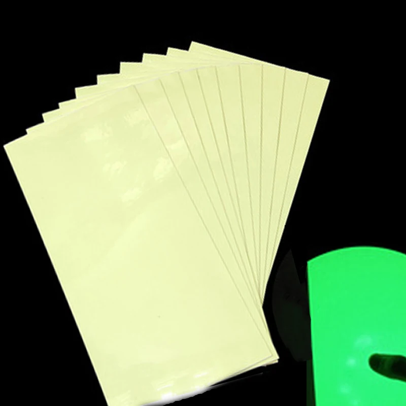 Pegatinas luminosas para Señuelos de Pesca, Material adhesivo de Metal duro para pesca en el mar, 20x10cm, 10 piezas