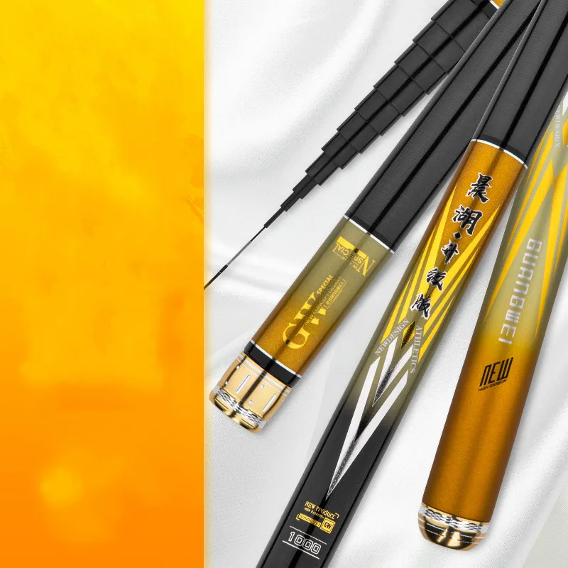 Caña De pescar telescópica De fibra De carbono para carpa, caña De pescar De mano dura, 8/9/10/11/12 - imagen 2