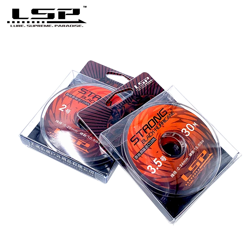 LSP 100% líneas de fluorocarbono 0,22-0,4mm 30M, hilo líder de monofilamento suave de fibra de carbono portátil, alambre de aparejos de pesca en agua de mar - imagen 2