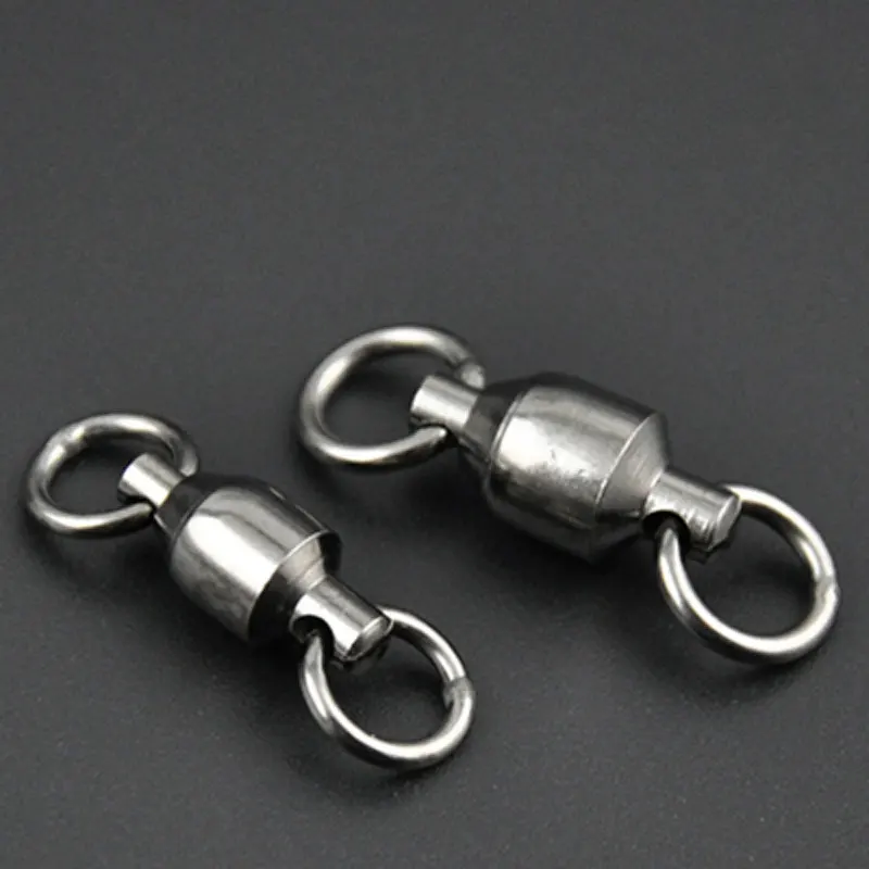 Rodamientos giratorios de rodamiento de bolas de aleación de cobre, accesorio de conector de aparejo de pesca de agua salada, anillo sólido, 11 tamaños, 10 Uds. - imagen 5