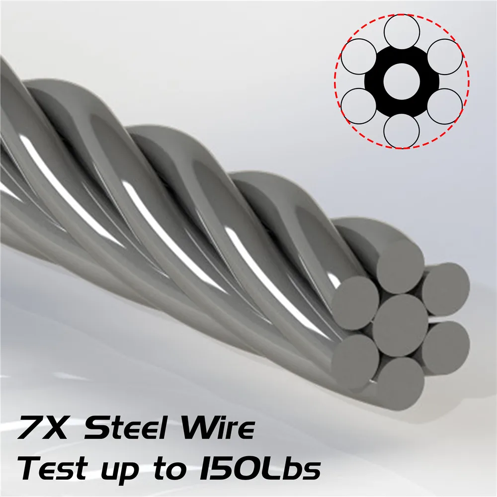 Correas de hilo de pescar líder de alambre de acero, 40/100 Uds., 50CM, 150LB, resistente, antimordida, gran juego, plantilla de atún, aparejos de pesca de carpa - imagen 4