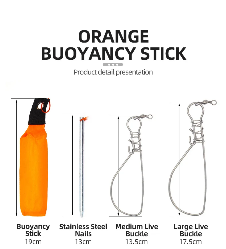 Explore el palo de flotabilidad naranja para herramientas de pesca versátiles y duraderas