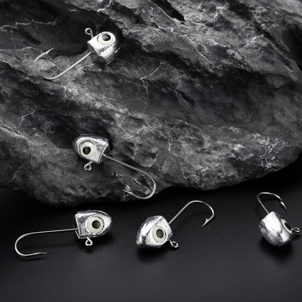 JOHNCOO 8 Uds anzuelos de pesca con cabeza de anzuelo para señuelo suave cebo con púas anzuelo individual 2g 2,5g 3,5g 5g accesorios de pesca de carpa - imagen 2