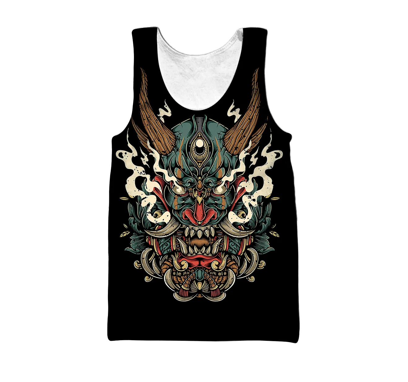 Samurai y tatuaje de dragón 3D completamente estampado chaleco para hombre camiseta sin mangas de moda ropa de calle de verano camisetas sin mangas Unisex geniales BX44 - imagen 2
