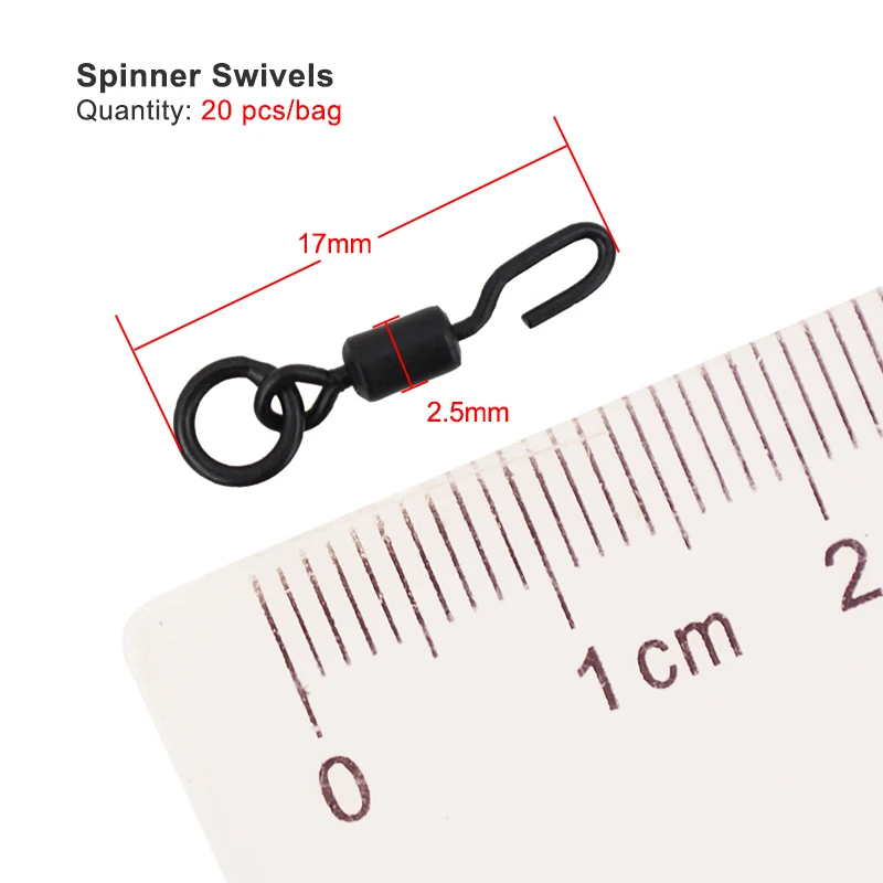 Mosodo-Spinner giratorio de pesca, accesorios de pesca de carpa, Micro gancho, aparejos giratorios de cambio rápido, 20 Uds. - imagen 4