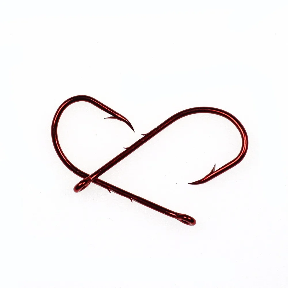 Bimoo-anzuelo rojo de pesca, tamaño 100, 5/0, 4/0, 3/0, 2/0, 1/0, etc. - imagen 4