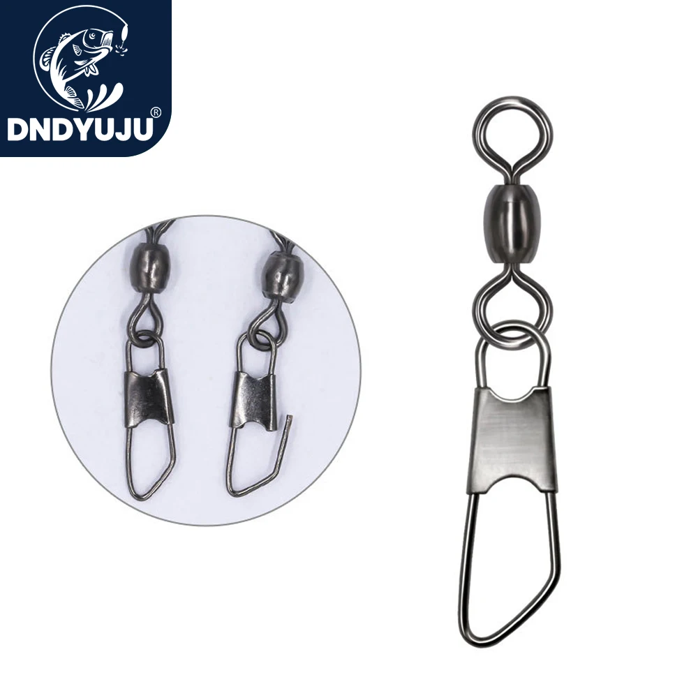 DNDYUJU-anzuelos giratorios de pesca, anillos sólidos de acero inoxidable, anzuelos giratorios de grúa, aparejos de señuelo para accesorios de pesca, herramientas, 10 piezas