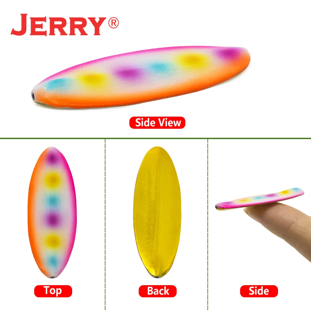 Jerry Zhu Que 3,5g/6g cuchara en línea brillo UV colores área trucha Señuelos de pesca oscilante lento - imagen 3
