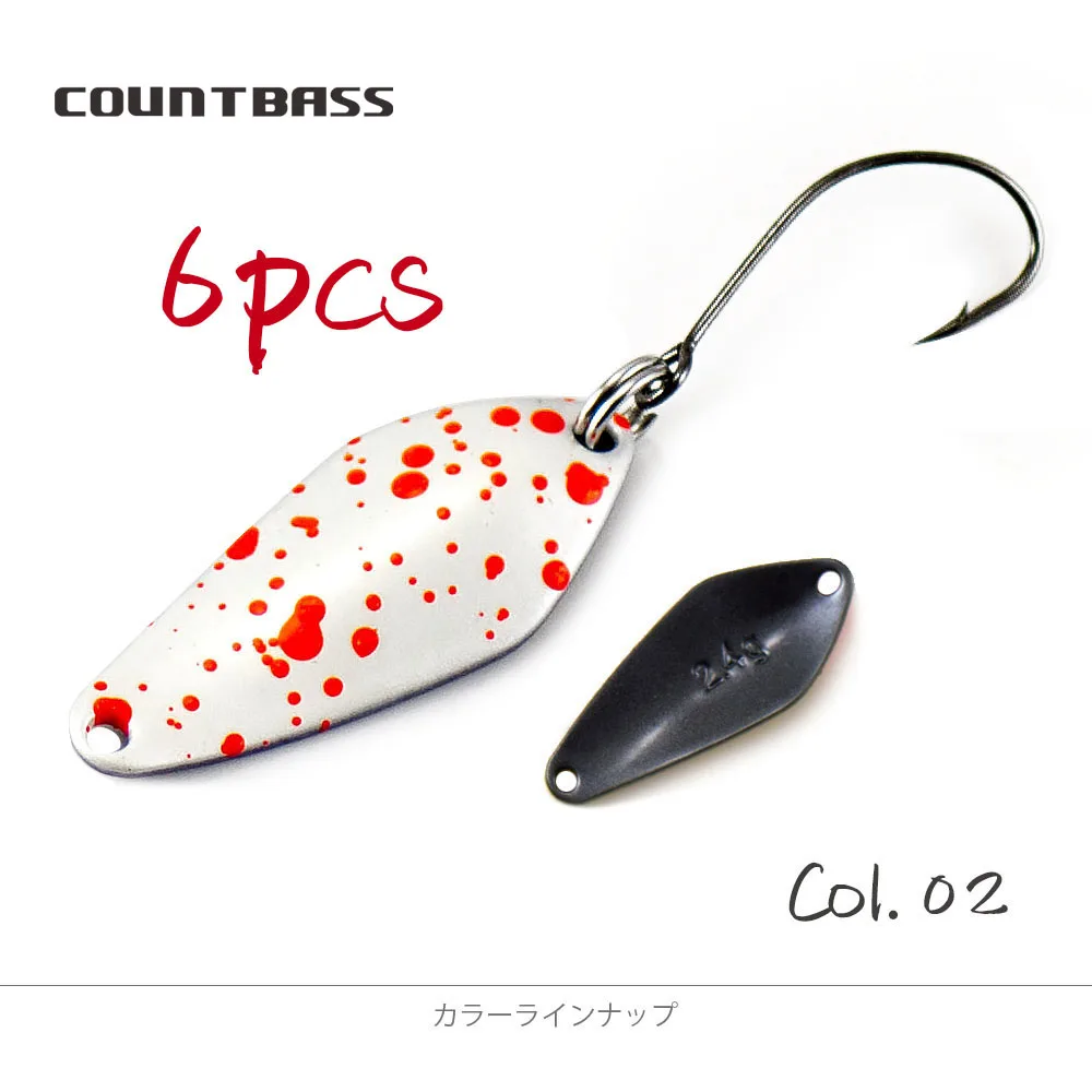 COUNTBASS 6 uds cucharas de pesca de trucha tamaño 31x13mm, 2,4g 3/32oz señuelo de Metal fundido para salmón Pike Bass - imagen 4