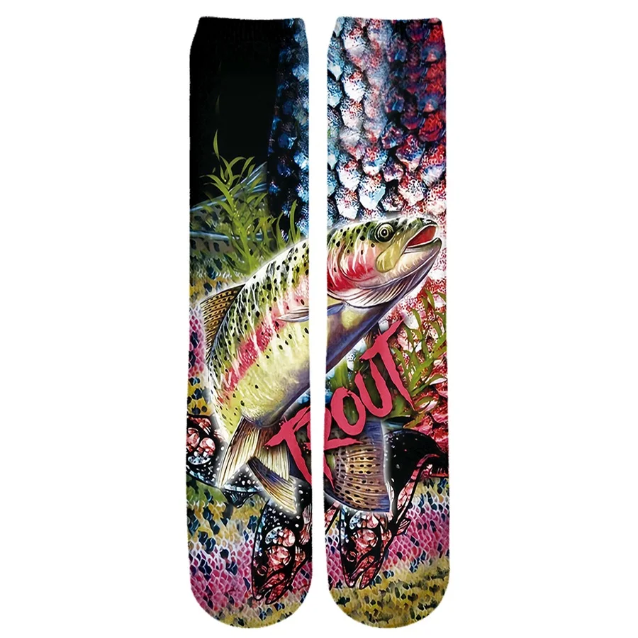 PLstar Cosmos marca calcetines Envío Directo 2025 nueva moda calcetines para hombre Cool Pike Fishing 3D impreso Unisex Casual hasta la rodilla calcetín - imagen 2