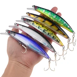 Wobbler Minnow hundimiento 13 cm Crankbait para lubina con ojos 3D