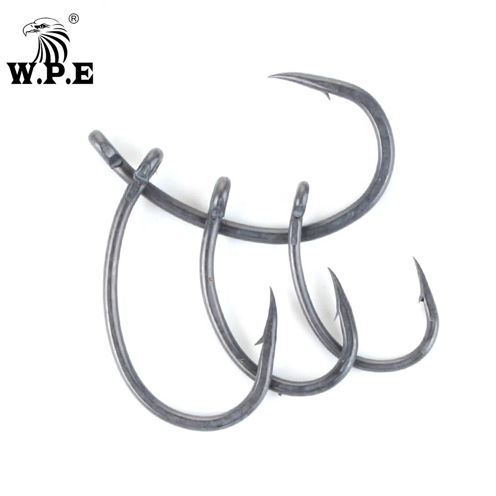 W.P.E marca revestimiento de anzuelo de pesca 30 unids/lote anzuelo de pesca de carpa 2 # /4 # /6 # /8 # / Gape ancho con aparejos de pesca con anzuelo de púas micro - imagen 3