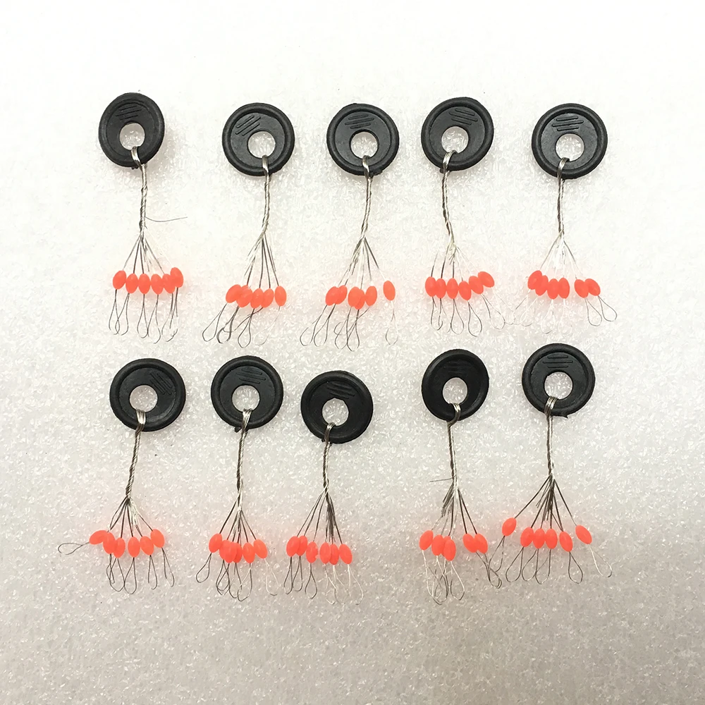 Juego de tapones de goma para sedal de pesca, utensilio deportivo para pescar, bolas de resistencia, aceitunas Rojas, 300 piezas, 50 unidades - imagen 3