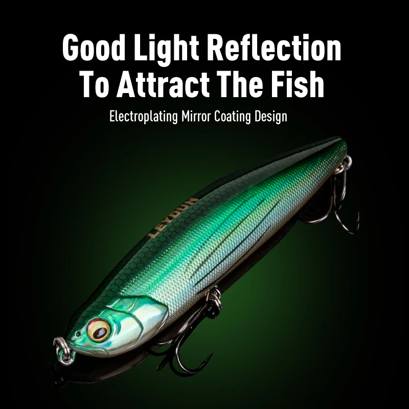 LEYDUN-señuelos de pesca tipo lápiz flotante con garra en Z, 100mm, 20g, Stickbait, superficie superior, caminata, cebos duros para perros, Wobblers para Lucio - imagen 4