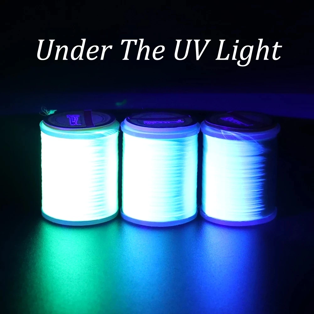 Wifreo-hilo luminoso para atar moscas, 2 piezas, 150D, hilo para anzuelo de pesca nocturna, material para atar moscas que brilla en la oscuridad - imagen 5