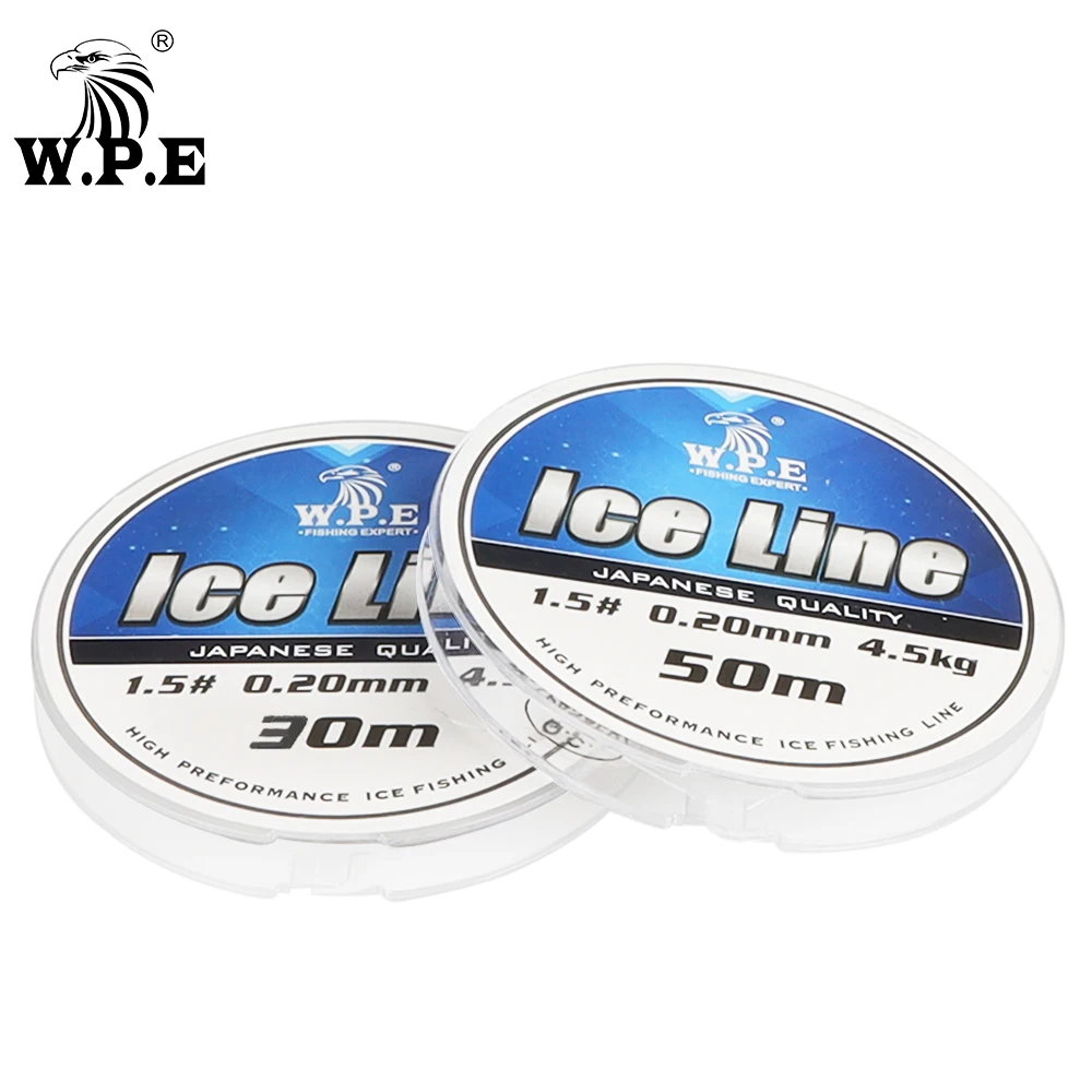 W.P.E-sedal de pesca en hielo de nailon, hilo de pesca de Material japonés, monofilamento fuerte, 30m/50m, 2,2 kg-4,5 kg, 0,12mm-0,20mm - imagen 2