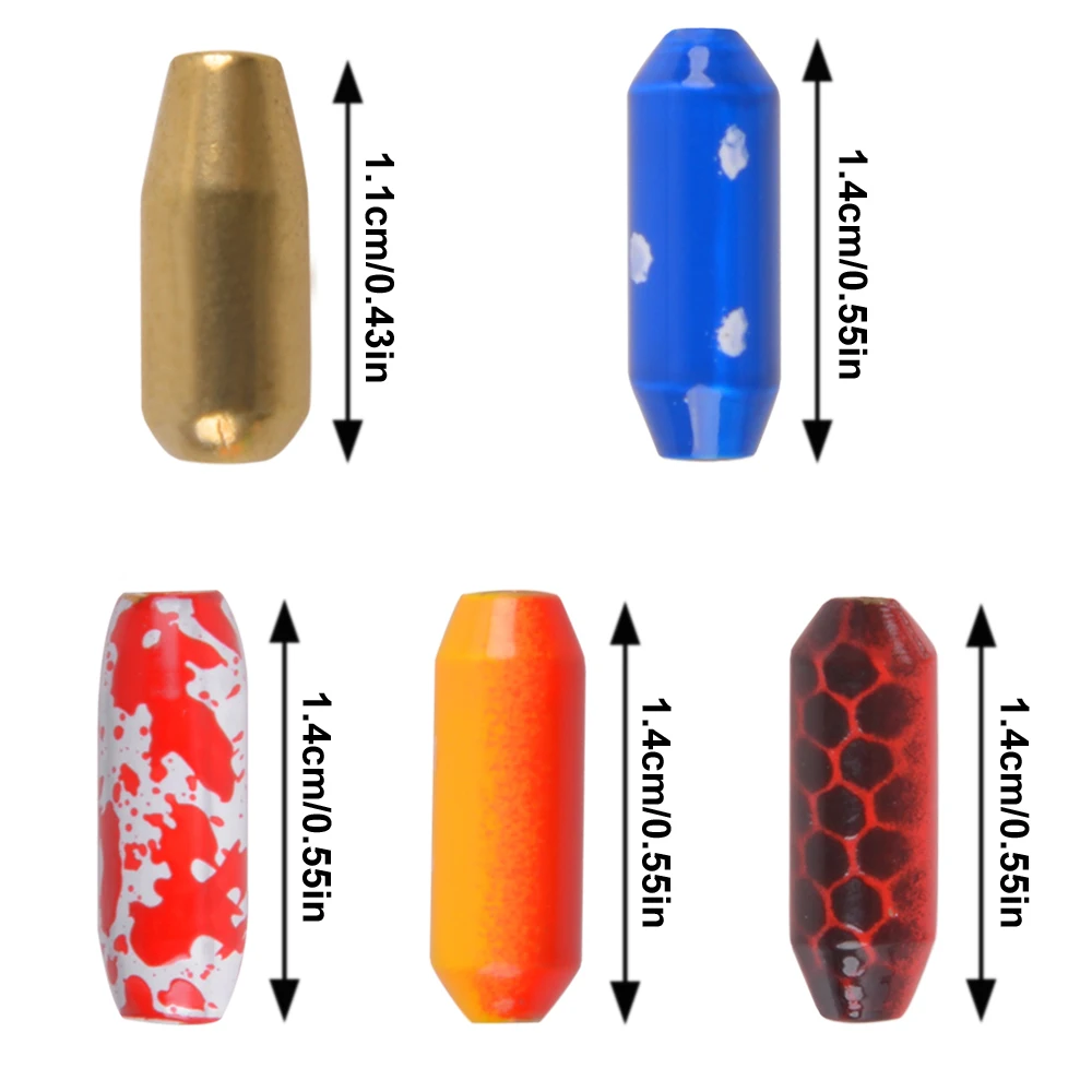 Plomos de pesca de latón, Bullet Worm, pesas de tiro caído, accesorios de aparejos de pesca para Texas Rig, 10 Uds. - imagen 2