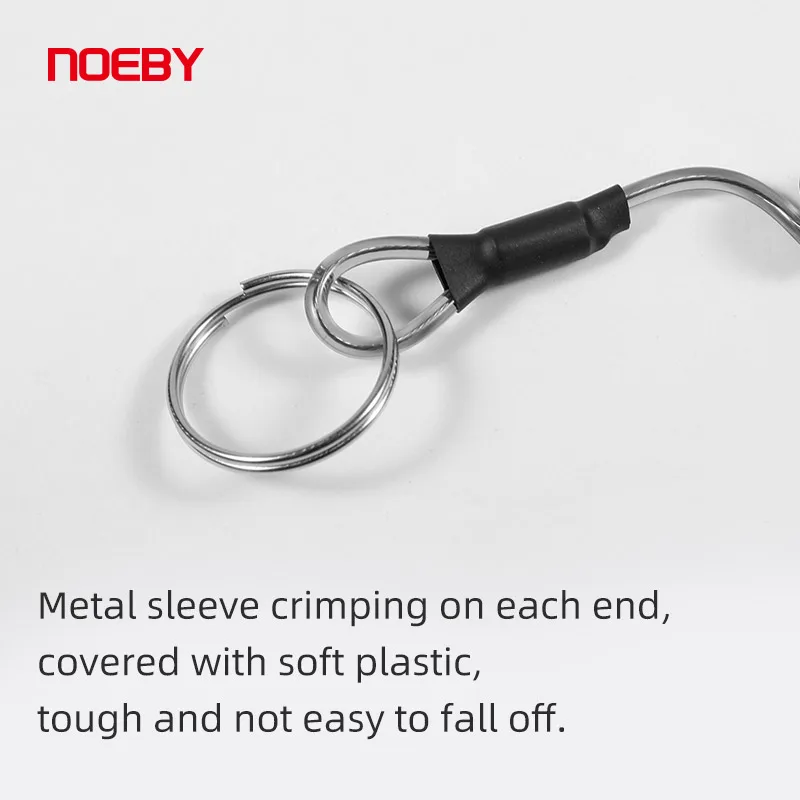 NOEBY-Cuerda de retención para peces, alicates, empuñaduras de labios, Control de aparejos, cuerda de hebilla colgante, tracción fuerte, accesorio de pesca, 21cm, 4 piezas - imagen 3