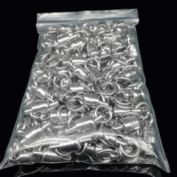 100 unids/lote 1 #   -8 #   Conector sólido de acero inoxidable, rodamiento de bolas, señuelo giratorio, herramientas de Pesca, accesorios de aparejos de Pesca