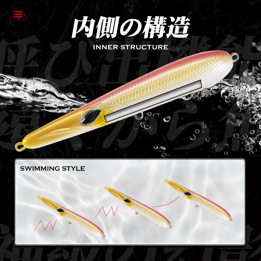 Hunthouse stylo-señuelo de pesca con lápiz que se hunde, anzuelos BKK de 90mm/17g, 70mm/10g, cebo de fundición larga para pesca en el mar, aparejos 2020 - imagen 2