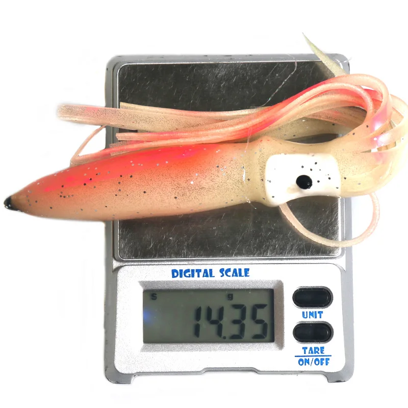 Cebo Artificial de silicona blanda, cebo de pesca de gusanos Swimbaits, 3 colores tipo pulpo, 18,5 cm, 14g, 10 unids/lote - imagen 3